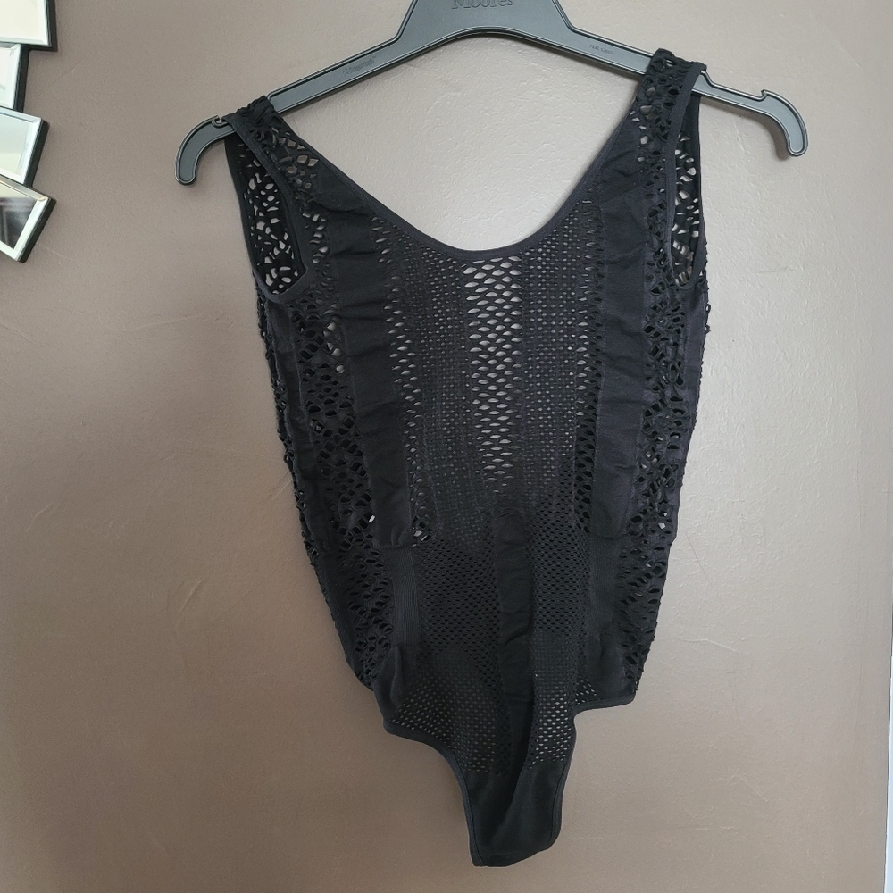 House of CB Black Mesh Bodysuit